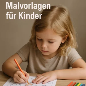 Ein kleines Mädchen sitzt am Tisch und malt konzentriert eine Malvorlage mit Buntstiften aus – perfekte Darstellung für den Beitrag über die Vorteile von Malvorlagen für Kinder.